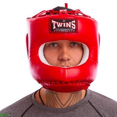 Шлем боксерский с бампером кожаный TWINS HGL10 Черный L