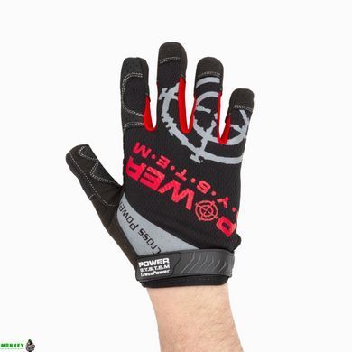 Рукавички для кросфіту з довгим пальцем Power System Cross Power PS-2860 Black/Red M
