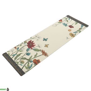 Коврик для йоги Льняной (Yoga mat) Record FI-7157-2 размер 183x61x0,3см с цветочным принтом