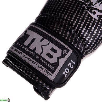 Перчатки боксерские кожаные TOP KING Super Star TKBGSS-01 Черный-синий 10 унции