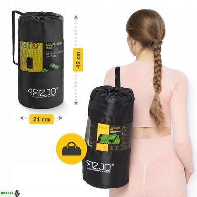 Коврик акупунктурный с валиком 4FIZJO Аппликатор Кузнецова 72 x 42 см 4FJ0043 Black/Green