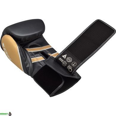 Рукавички боксерські RDX Leather Black Gold 14 ун.