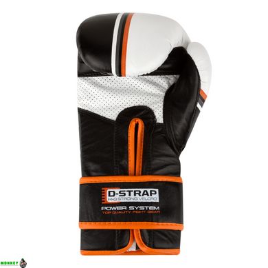 Боксерские перчатки PowerSystem PS 5006 Contender Black/Orange Line 12 унций
