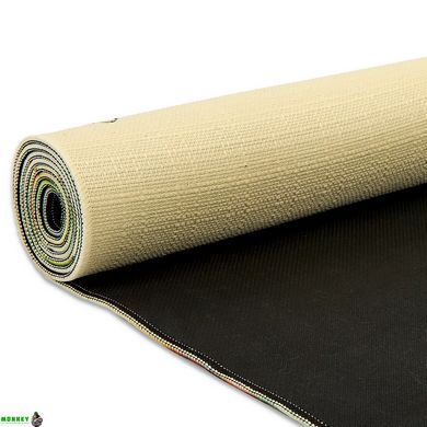 Коврик для йоги Льняной (Yoga mat) Record FI-7157-2 размер 183x61x0,3см с цветочным принтом