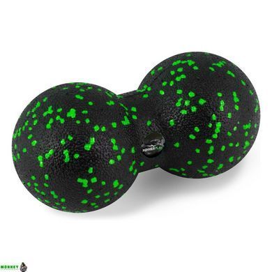 Массажный набор PowerPlay PP_4015 EPP Foam Roller Set 4in1 (2-я роллы + 2-я мячи) Черно-зеленый