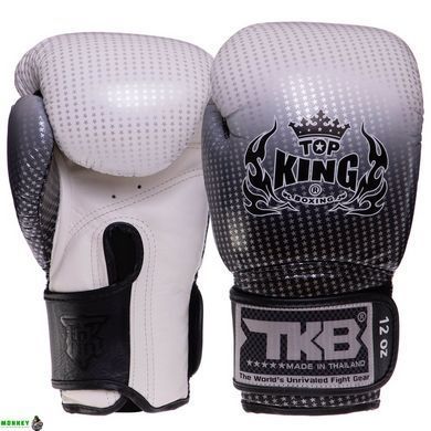 Перчатки боксерские кожаные TOP KING Super Star TKBGSS-01 Черный-синий 10 унции