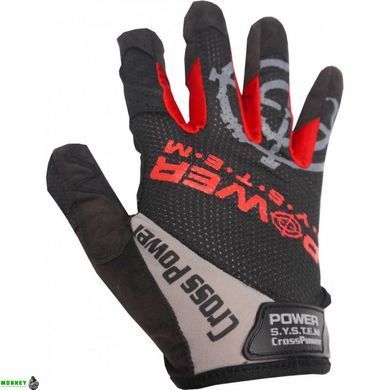 Рукавички для кросфіту з довгим пальцем Power System Cross Power PS-2860 Black/Red M