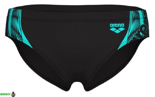 Плавки Arena SWIM BRIEFS GRAPHIC черный, бирюзовый Чел 80