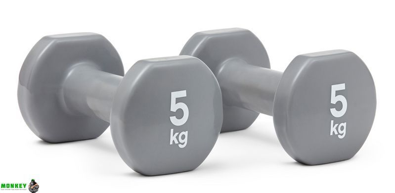 Гантели для фитнеса Reebok Dumbbells серый Уни 5 кг