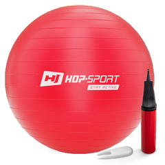 Фітбол Hop-Sport 75см червоний + насос 2020