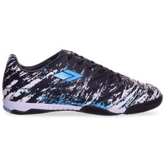 Обувь для футзала мужская SP-Sport 20517A-1 BLACK/L.BLUE/WHITE размер 40-45 (верх-PU, черный-белый)