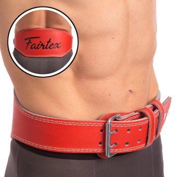 Пояс атлетический кожаный FAIRTEX 167076 S ширина-15см красный