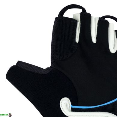 Перчатки для фитнеса и тяжелой атлетики PowerPlay 1750 женские черно-голубые XS