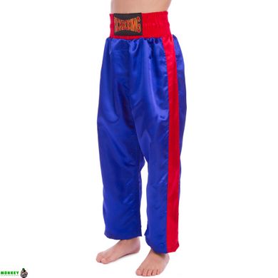 Штаны для кикбоксинга детские MATSA KICKBOXING MA-6733 6-14лет синий-красный