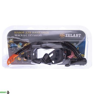 Набір для плавання маска з трубкою Zelart M105-SN132-SIL чорний