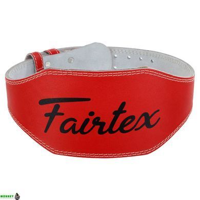 Пояс атлетический кожаный FAIRTEX 167076 S ширина-15см красный