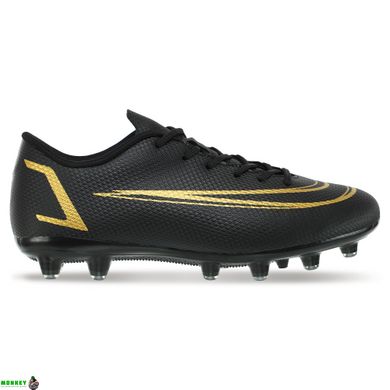Бутсы футбольная обувь LIJIN 2209-B2 размер 35-39 (верх-PU, подошва-TPU, черный-золотой)