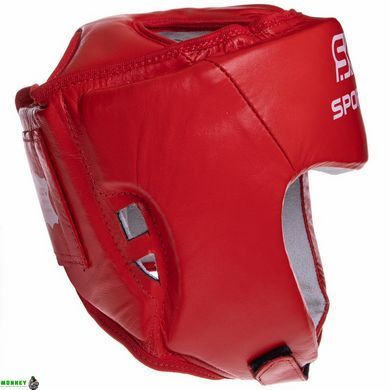 Шолом боксерський відкритий шкіряний ФБУ SPORTKO ОК1 SP-4706 Синій M