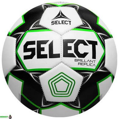 Мяч футбольный Select Brillant Replica Ukraine PFL бело-зеленый Уни 5