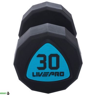 Гантели профессиональные с полиуретановым покрытием LiveUp LP8003-30 (2х30кг)