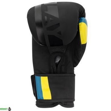 Боксерские перчатки PowerPlay 3021 Ukraine Черные 12 унций