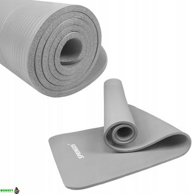 Коврик (мат) для йоги та фітнесу Springos NBR 1.5 см YG0041 Light Grey