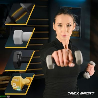 Набор фитнеса гантелей TREX Sport TX-V120VS с подставкой 12кг