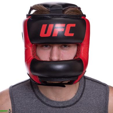 Шлем боксерский с бампером кожаный UFC PRO UHK-75063 M черный