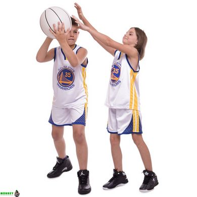 Форма баскетбольна підліткова NB-Sport NBA GOLDEN STATE 30 BA-0973 M-2XL білий-синій-жовтий