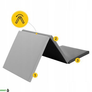 Мат гімнастичний складний 4FIZJO 180 x 60 x 5 см Black/Grey (P-5907739319692)