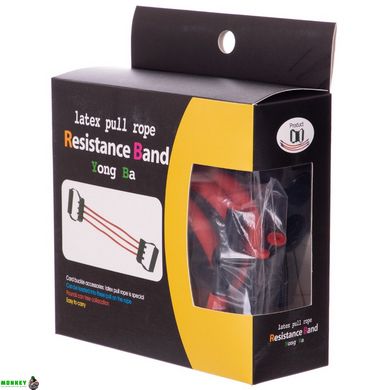 Еспандер трубчастий з ручками для фітнесу SP-Sport Resistance Band 8021-30 75см навантаження 13,5кг 30LB червоний
