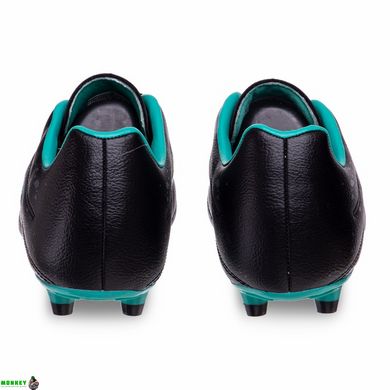 Бутсы футбольные PRIMA 20618-1 размер 40-45 черный-бирюзовый