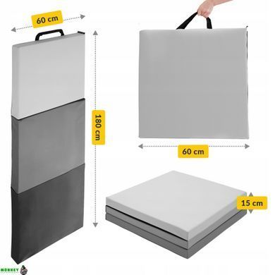 Мат гімнастичний складний 4FIZJO 180 x 60 x 5 см Black/Grey (P-5907739319692)