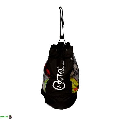 Сумка - мішок для м'ячів Meta Soccer Ball Bag чорний Уні 10-12 м'ячів