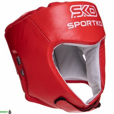 Шолом боксерський відкритий шкіряний ФБУ SPORTKO ОК1 SP-4706 Синій M