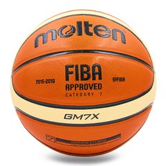 Мяч баскетбольный PU №7 MOLTEN BGM7X (PU, бутил, оранжевый-бежевый)