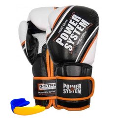 Боксерські рукавички PowerSystem PS 5006 Contender Black/Orange Line 16 унцій
