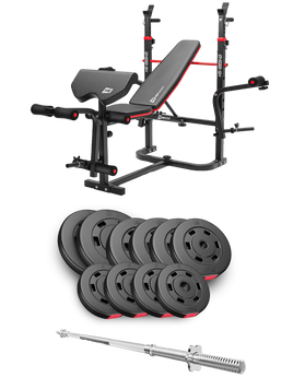 Набор Hop-Sport Premium 59 кг со скамьей HS-1065HB Pro и штангой