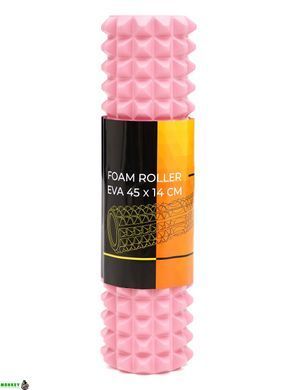 Массажный ролик Cornix EVA 45 x 14 см (валик, роллер) XR-0336 Light Pink