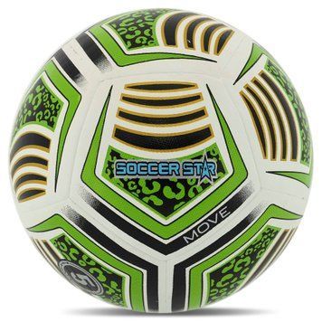 Мяч футбольный HIBRED SOCCER STAR FB-5463 №5 PU белый-зеленый
