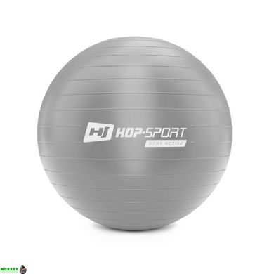 Фитбол Hop-Sport 55 см серебристый + насос 2020