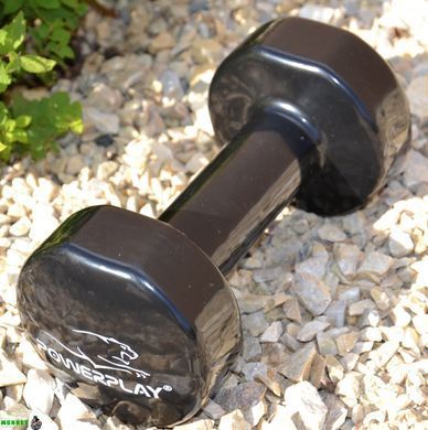 Гантели виниловые PowerPlay 2*2 кг. PP_4121 Черные (2шт. - пара) + Резинка для фитнеса 7,5кг
