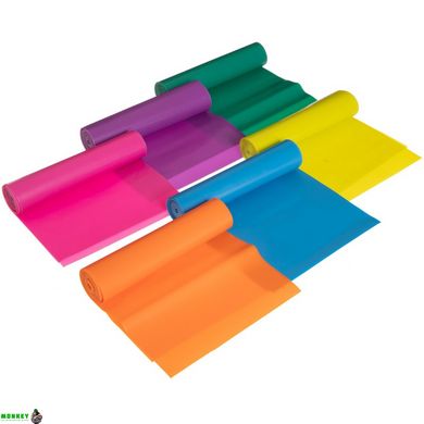 Стрічка еластична для фітнесу та йоги Zelart FI-3143-1_5 кольори в асортименті