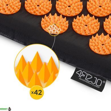 Коврик акупунктурный с валиком 4FIZJO Аппликатор Кузнецова 128 x 48 см 4FJ0049 Black/Orange