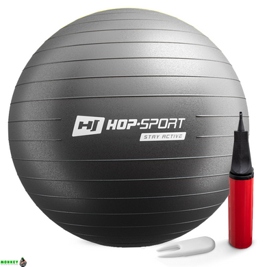 Фітбол Hop-Sport 75см чорний + насос 2020