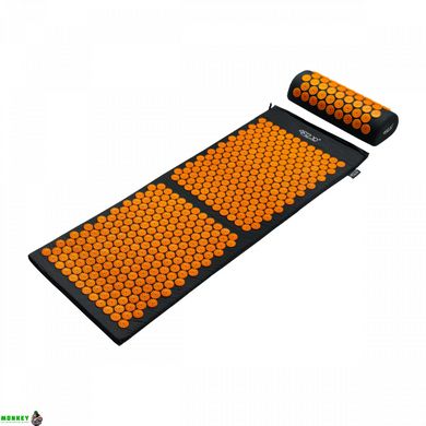 Килимок акупунктурний з валиком 4FIZJO Аплікатор Кузнєцова 128 x 48 см 4FJ0049 Black/Orange
