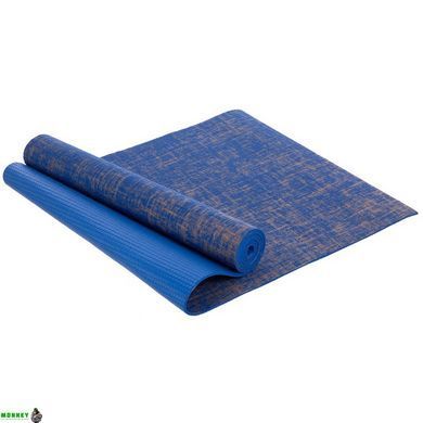 Коврик для йоги Льняной (Yoga mat) SP-Sport FI-2441 Синий размер 185x62x0,6см