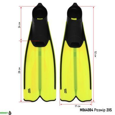 Ласты детские с закрытой пяткой MadWave Vector II junior M064004 Синий 3XS размер