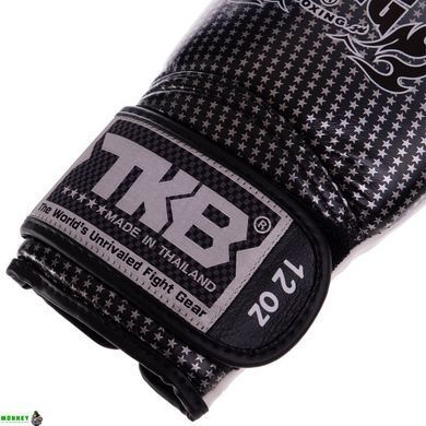 Рукавички шкіряні боксерські TOP KING Super Star TKBGSS-01 Чорний-синій 14 унції