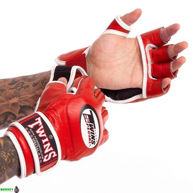 Рукавиці для змішаних єдиноборств MMA шкіряні TWINS GGL-6 M-XL кольори в асортименті